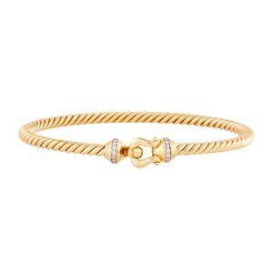 DAVID YURMAN 18K 750 YELLOW GOLD DIAMOND BUCKLE CABLESPIRA BRACELET